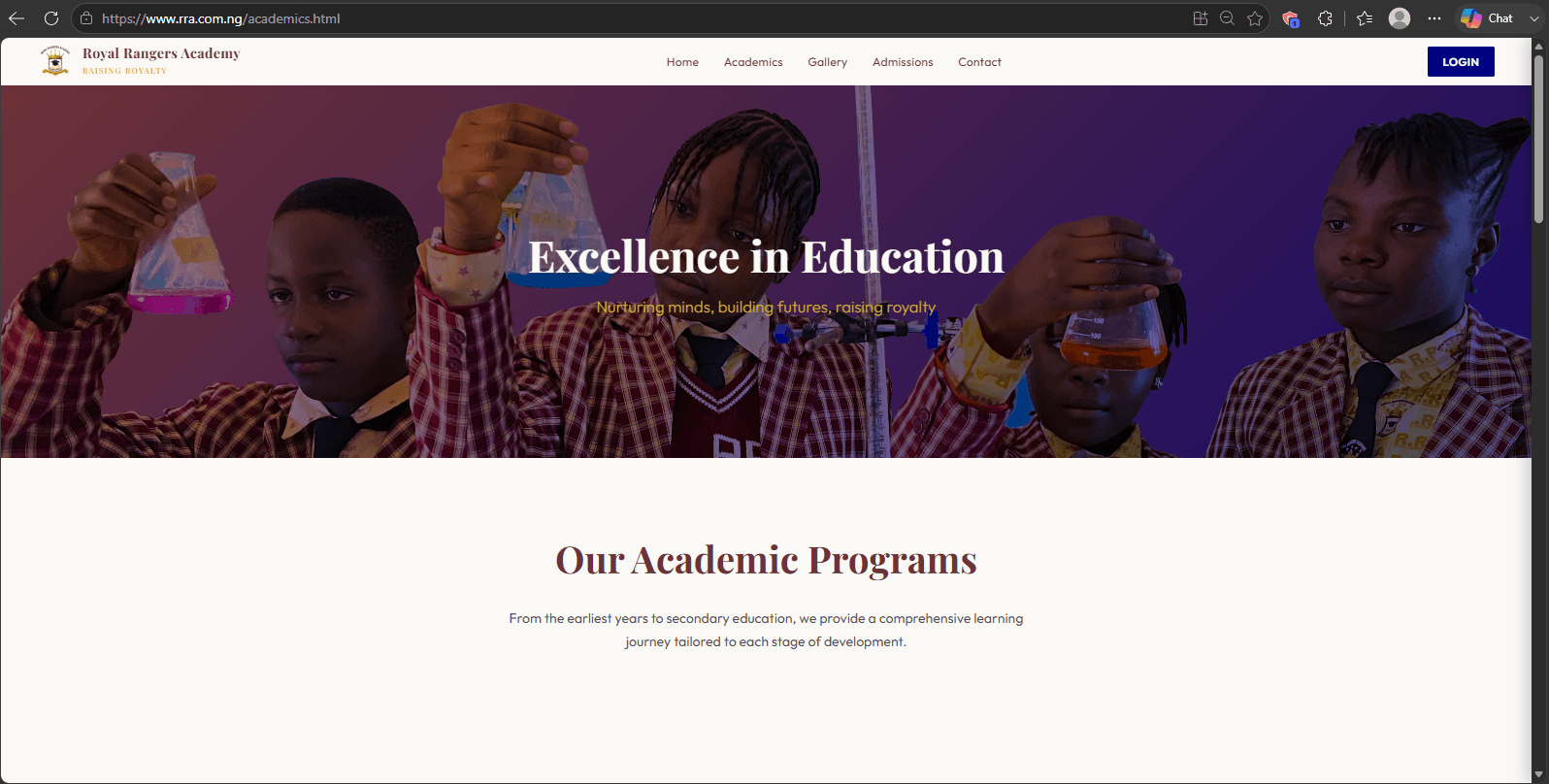 Royal Heritage Schools: Mobile-First Website